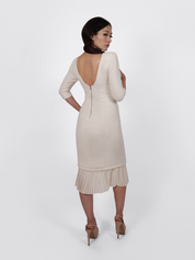 Tweed Midi Dress (Ivory)