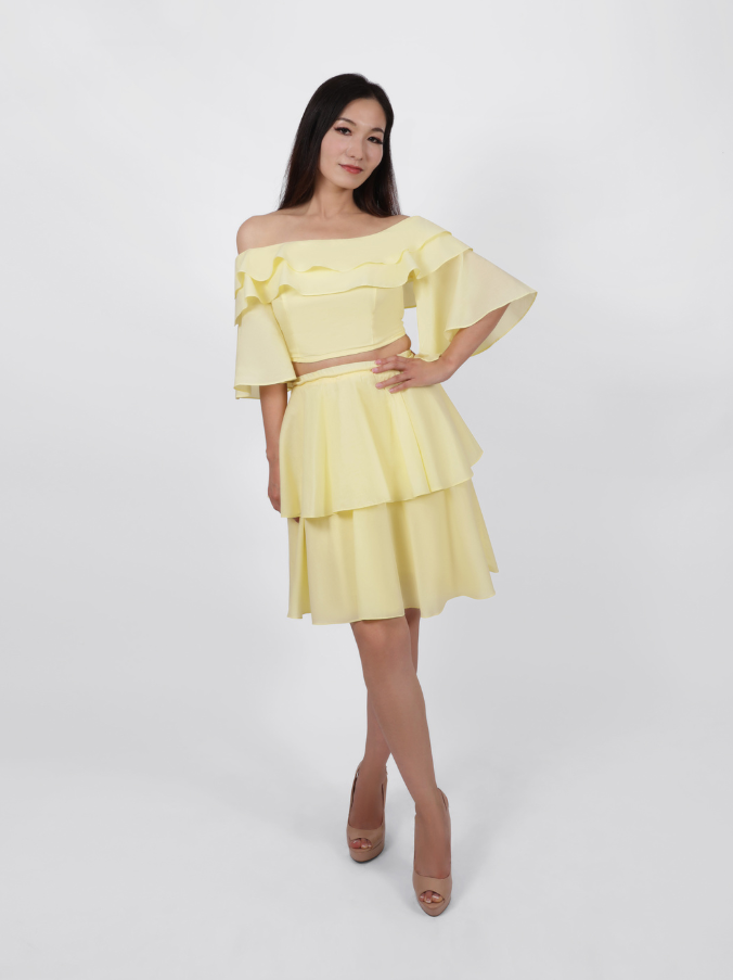 Layered two-piece dress (Lemon) Mini