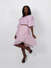 Two Piece Petal Dress (Rose) Mini