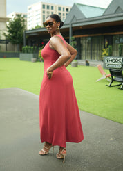 Tailored Contour Resort Maxi Dress (Brick)
