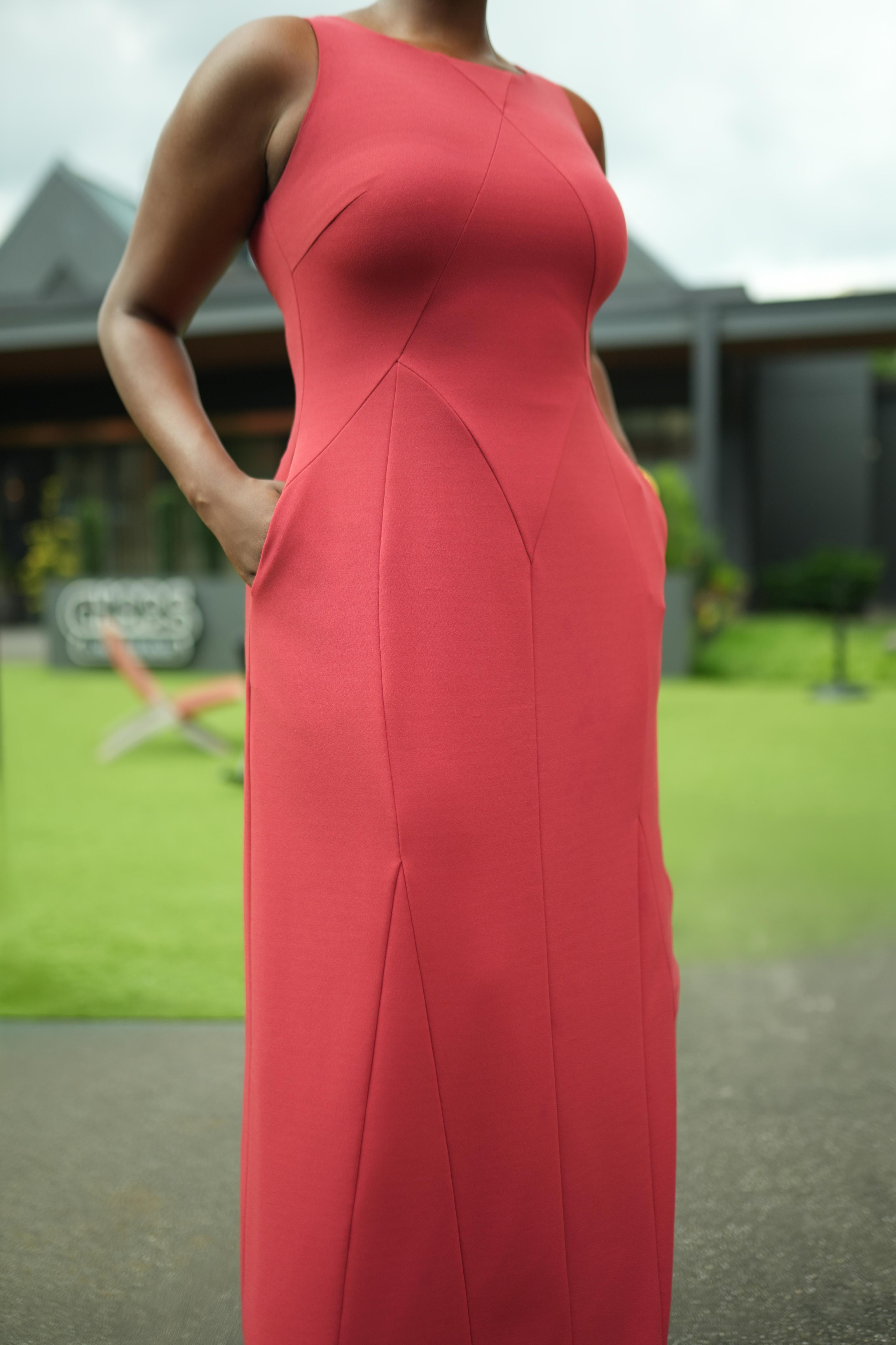 Tailored Contour Resort Maxi Dress (Brick)