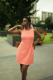 Tailored Contour Resort Mini Dress (Peach)