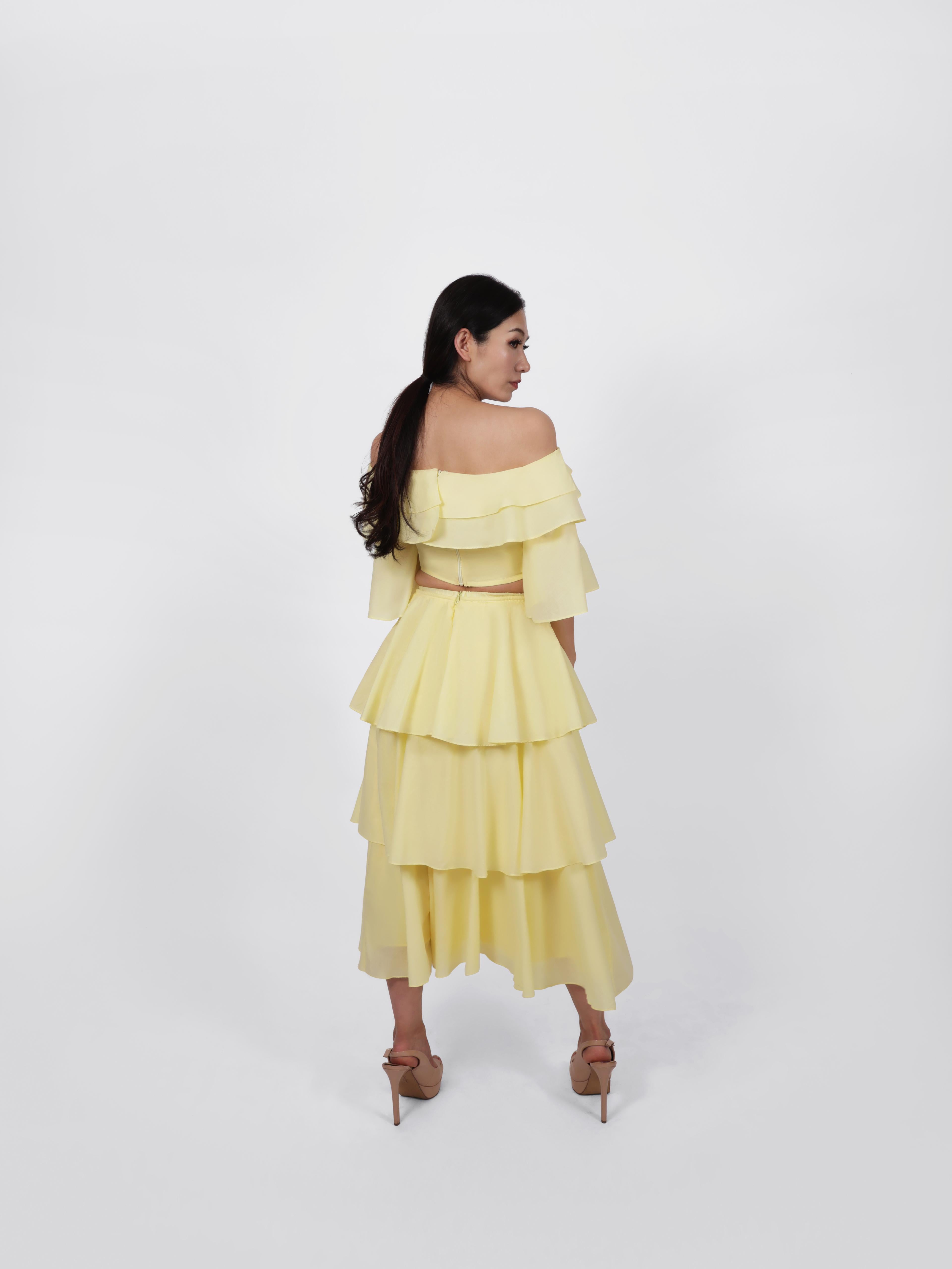 Layered two-piece dress (Lemon) Midi