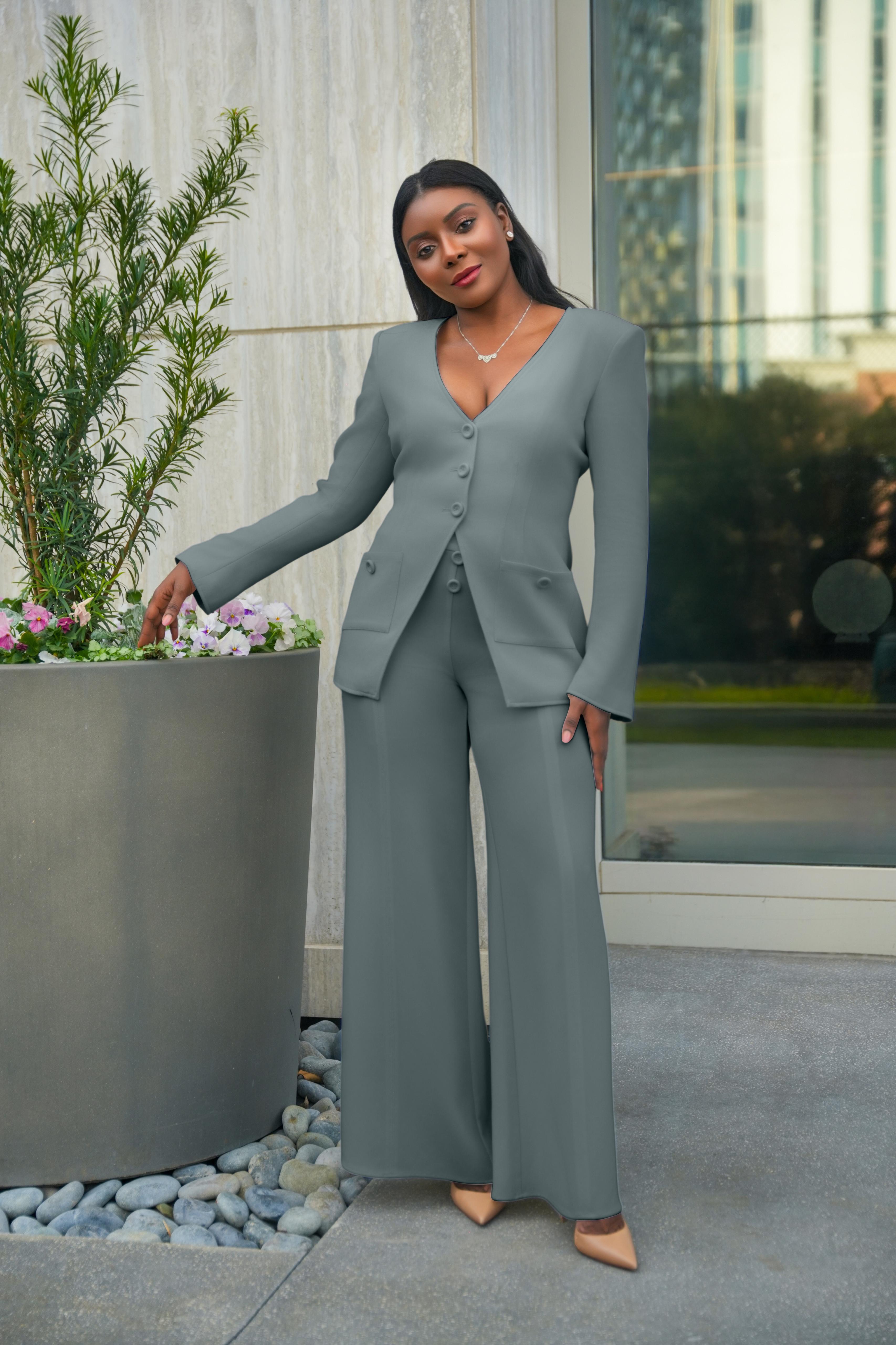 Timeless Wide-Leg Trousers (Sage)