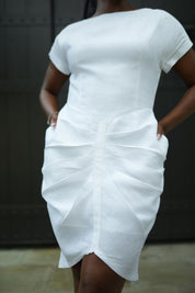 Pleated Linen Dress