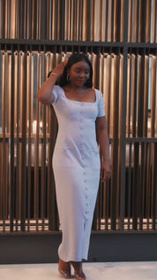 Button-Down Midi Dress (Periwinkle)