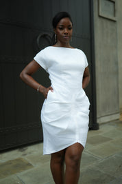 Pleated Linen Dress