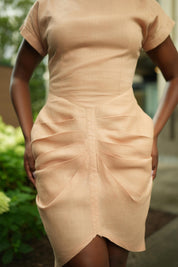 Pleated Linen Dress