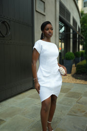 Pleated Linen Dress