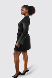 Elise Tweed Mini Dress (Noir)