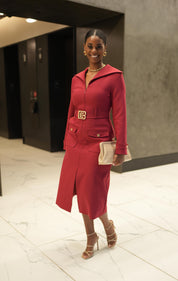 Velora Trench Dress (Merlot)