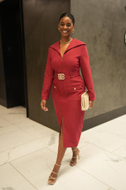 Velora Trench Dress (Merlot)