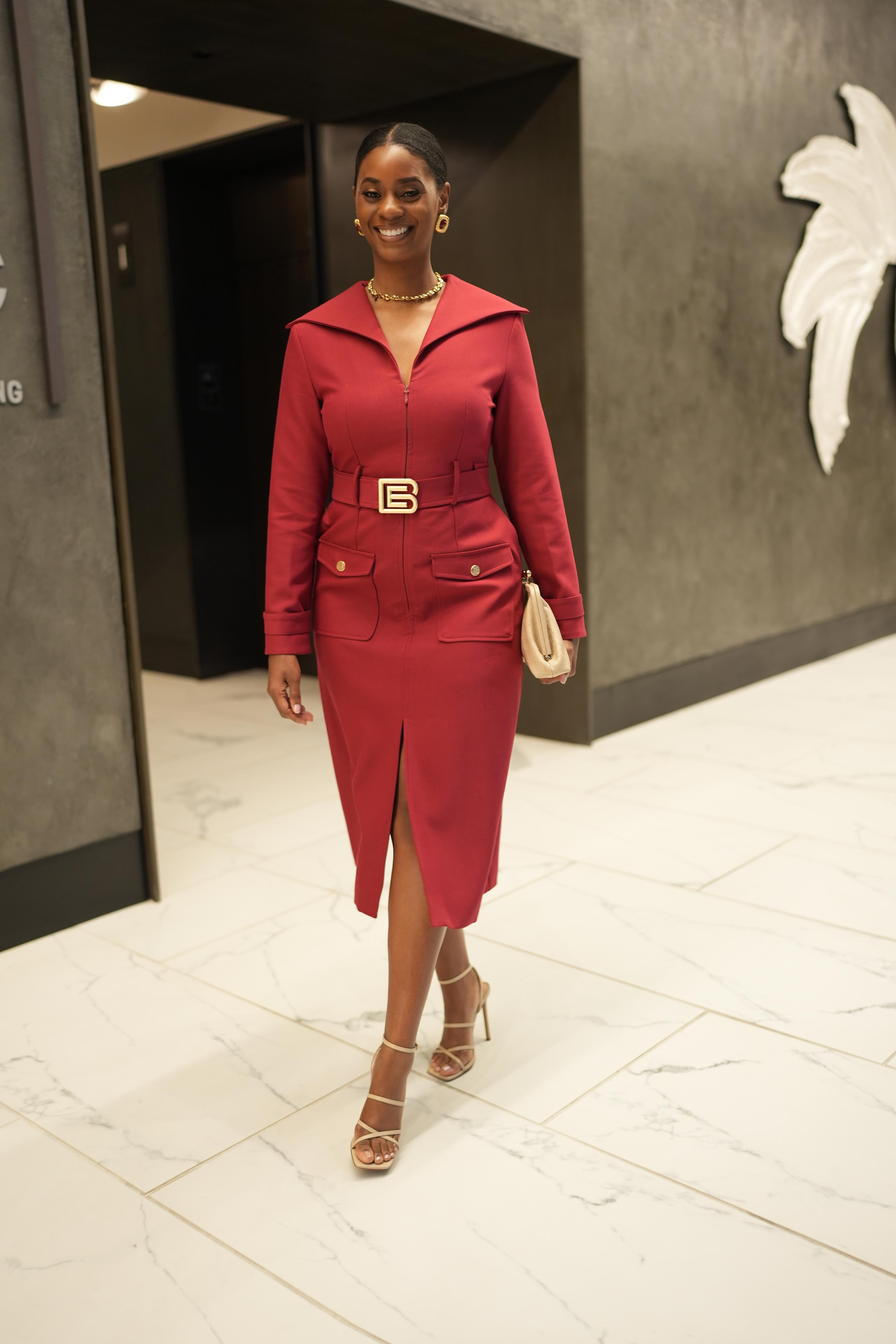 Velora Trench Dress (Merlot)