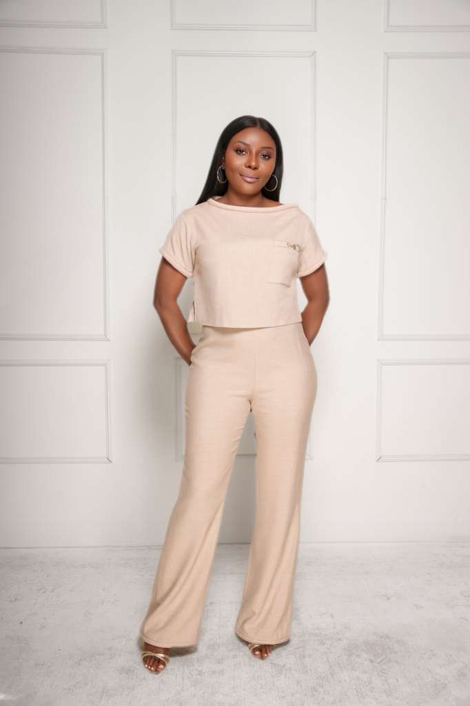 Elara Crop Set (Biege)