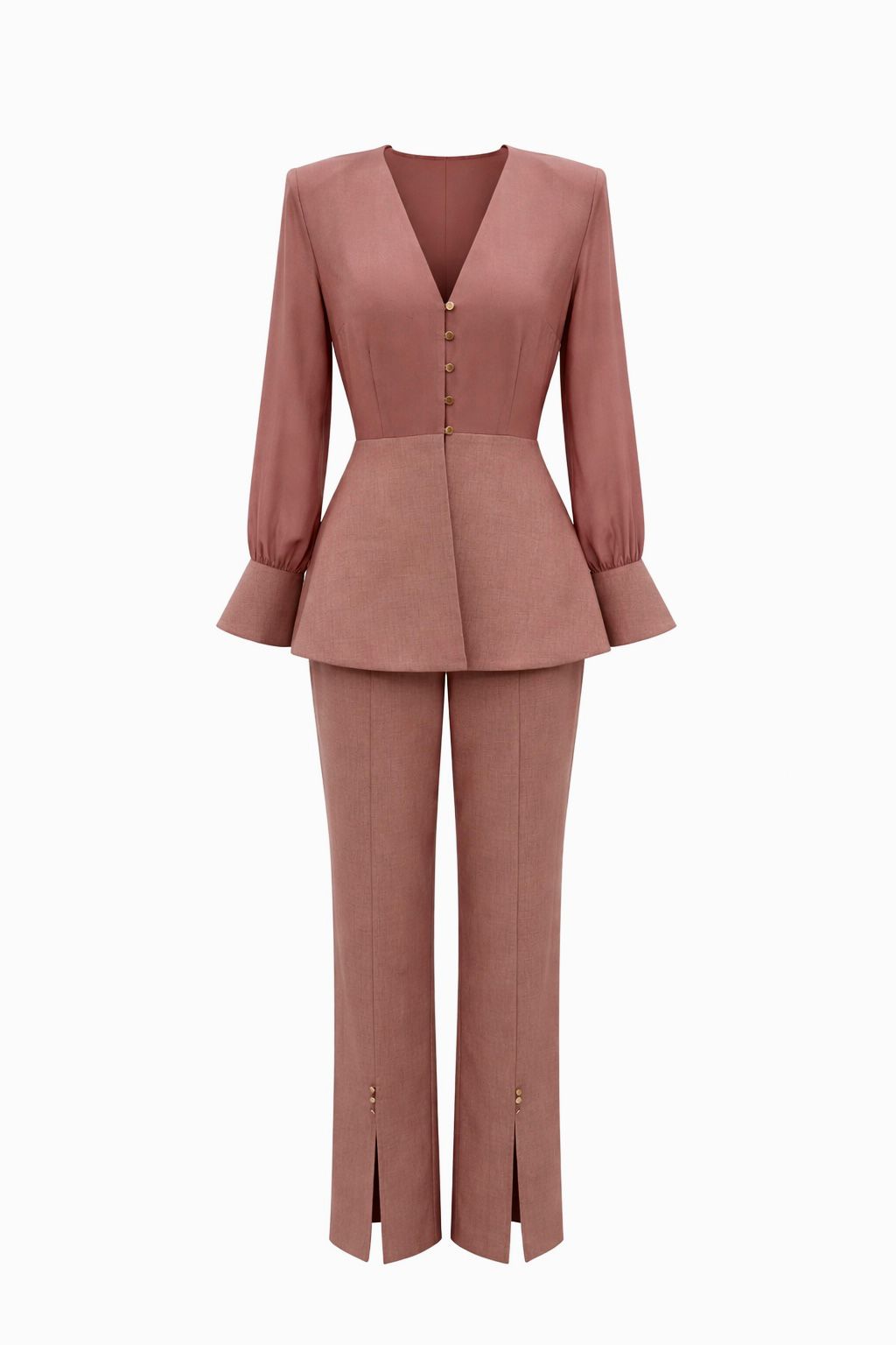 Celine Peplum Suit (Blush)