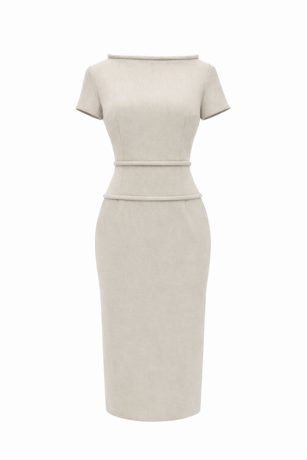 Elara Midi Dress (Oyster)