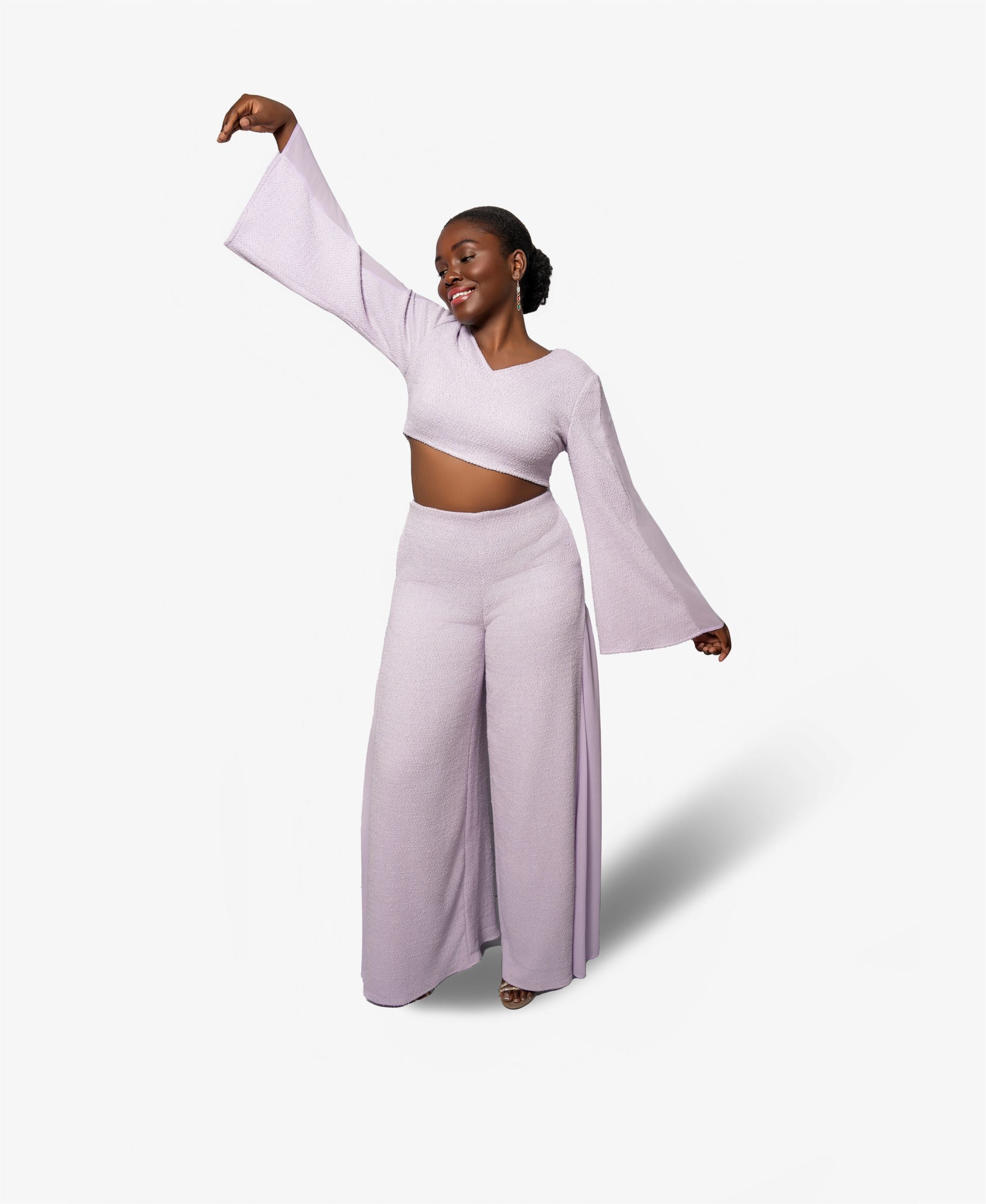 Boucle Palazzo Set (Lavender)