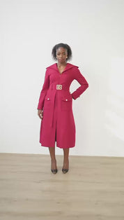 Velora Trench Dress (Merlot)