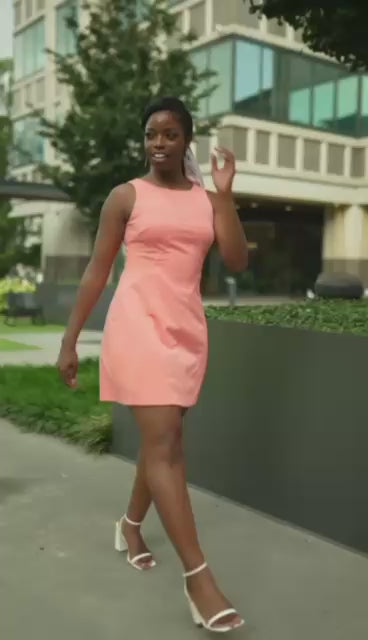Tailored Contour Resort Mini Dress (Peach)