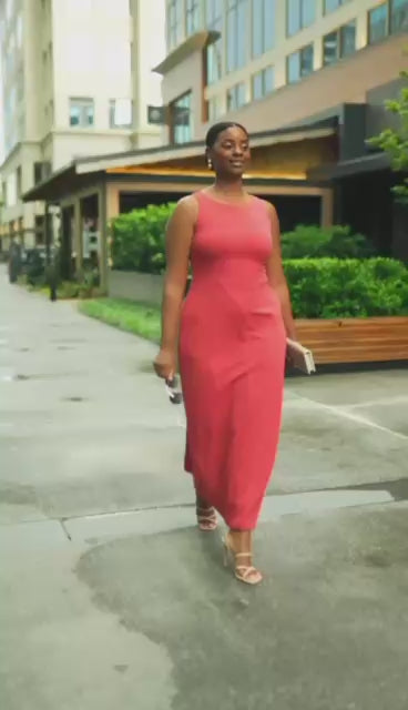 Tailored Contour Resort Maxi Dress (Brick)